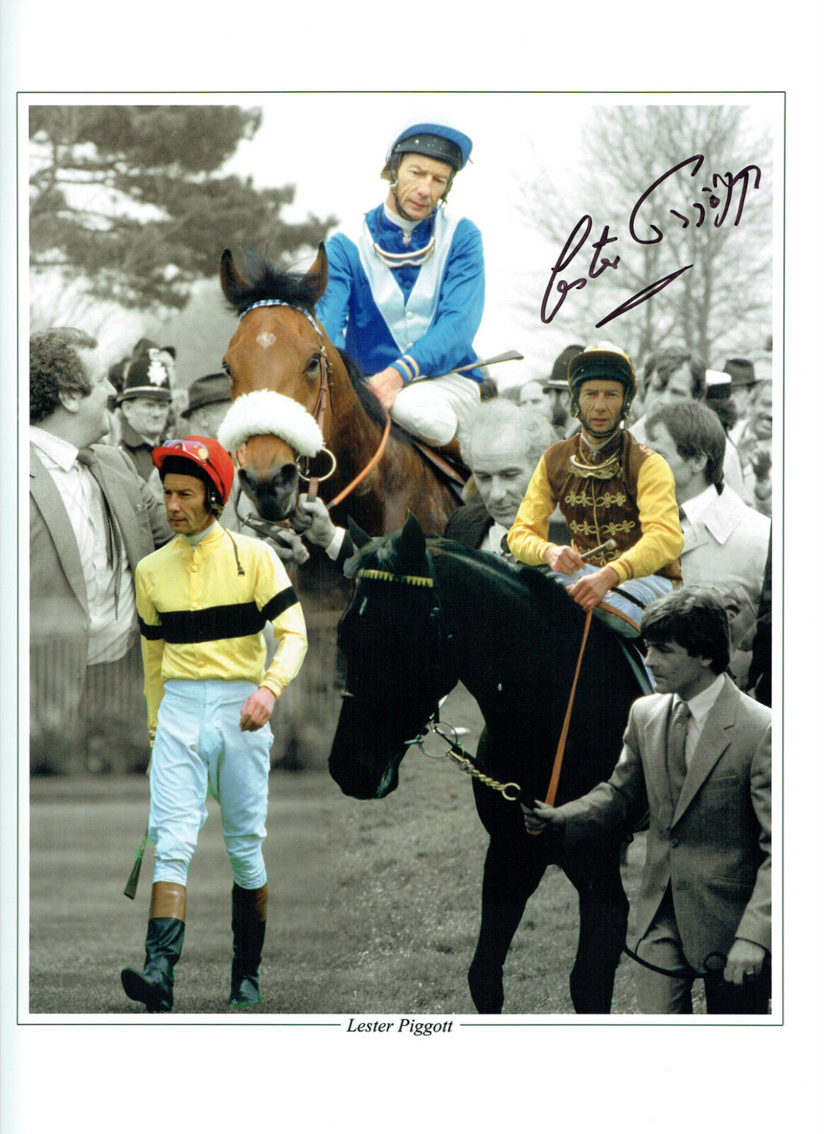 Lester PIGGOTT Signed Autograph Jockey RARE 16x12 Montage Photo Poster painting AFTAL