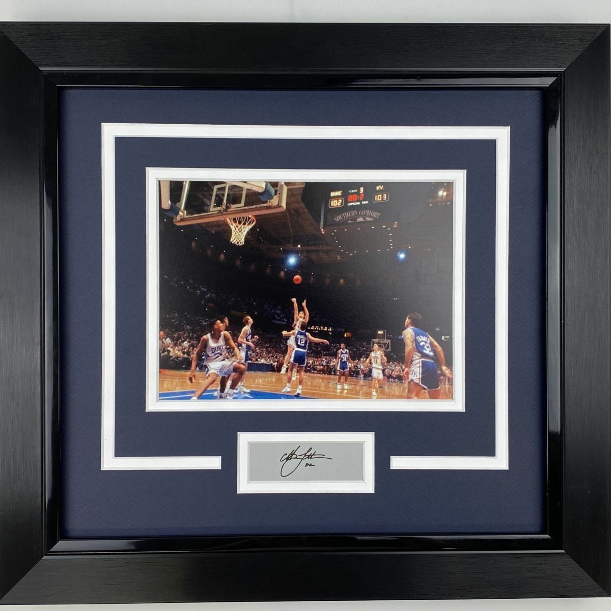 Framed Christian Laettner Facsimile Laser Engraved Auto Duke Blue Devils Photo Poster painting