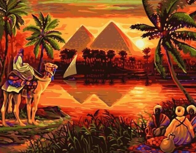 

Pyramids on the Nile – Paint By Numbers - 40*50CM, 501 Original