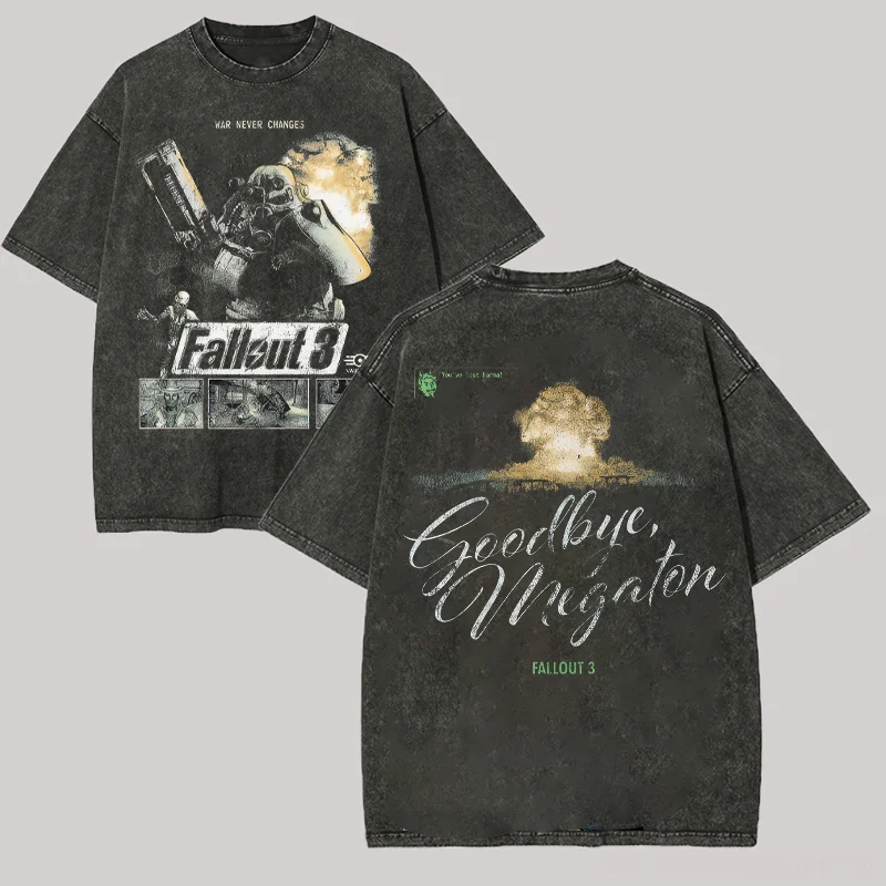 Fallout 3 Printed Unisex Washed T-Shirt