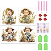 Mid-year Promotion 4Pcs/set Diamond Painting-DIY Full Round Drill Farm Cowboy Kid (30*30cm)