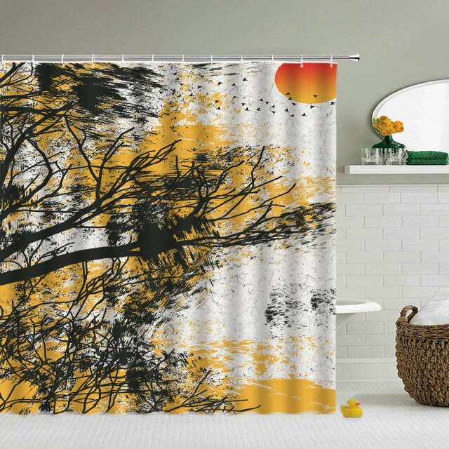 

Shower Curtain – Flowers Birds Plant-180*180cm, 501 Original