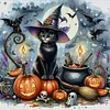Cat Pumpkin-11CT Stamped Cross Stitch 40*40cm tapestrymarket