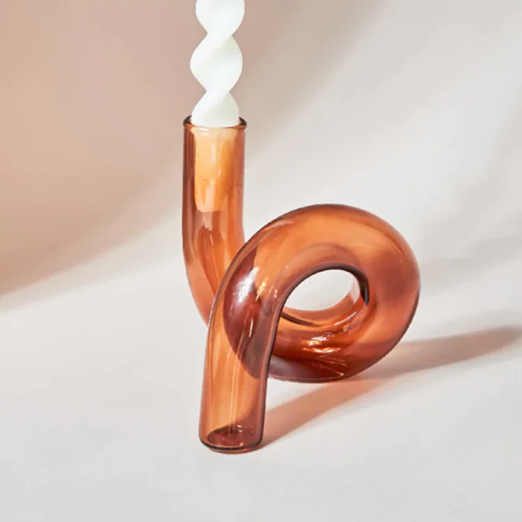 Modern Twisted Glass Vase | AvasHome