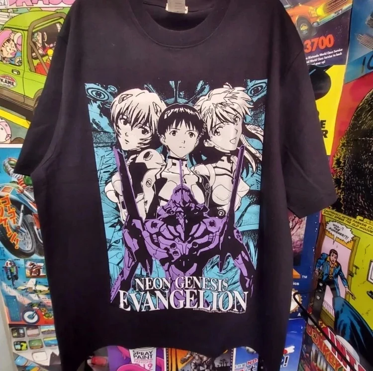 Pure Cotton Neon Genesis Evangelion Retro T-shirt weebmemes