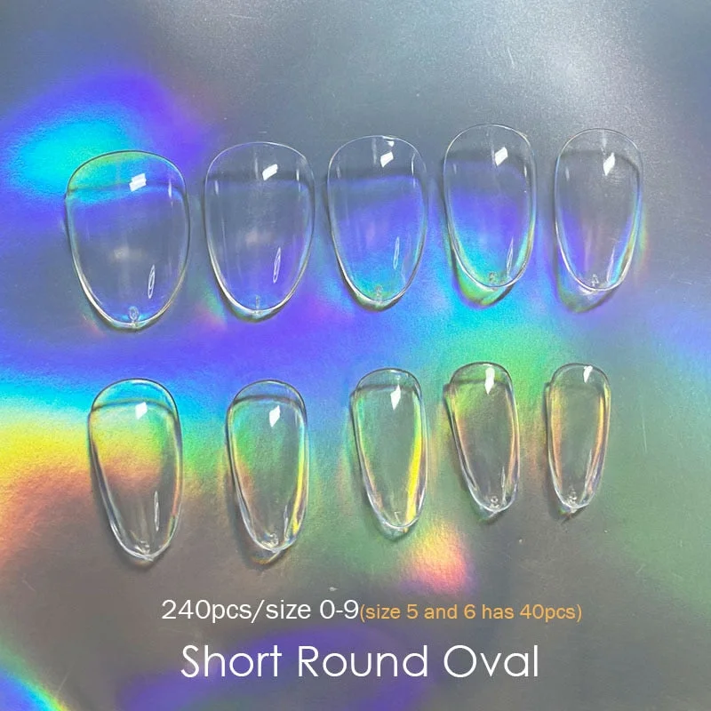 Gel Nails Extension System Full Cover Sculpted Clear Stiletto Coffin False Nail Tips 240pcs/bag-Nail Inspo