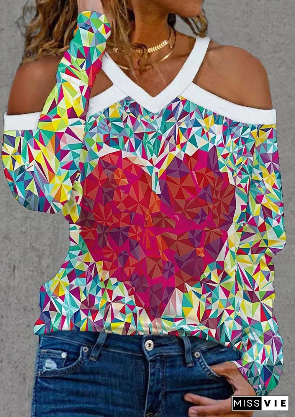 Red Chenked And Heart Printed Shirt