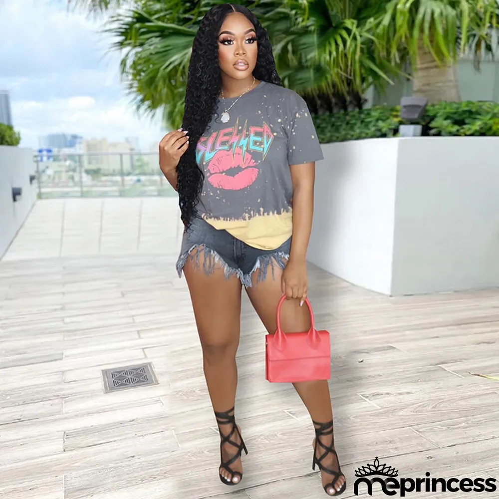 Fashion Casual Print Short Sleeve T-shirt