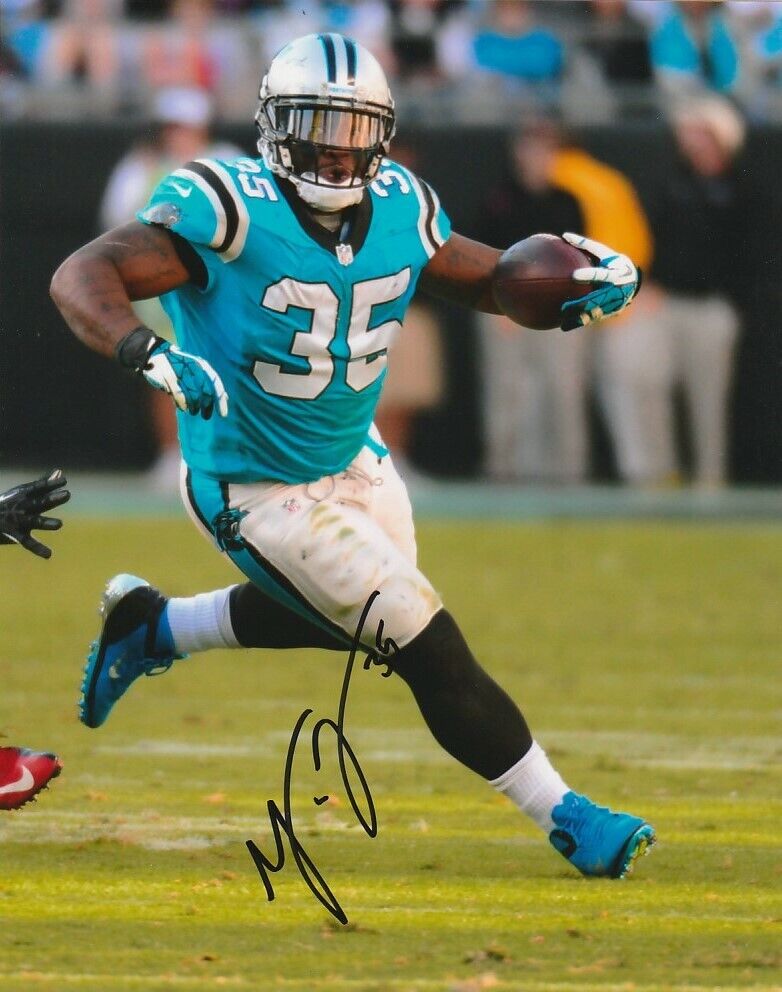 MIKE TOLBERT SIGNED CAROLINA PANTHERS FOOTBALL 8x10 Photo Poster painting #1 NFL EXACT PROOF!