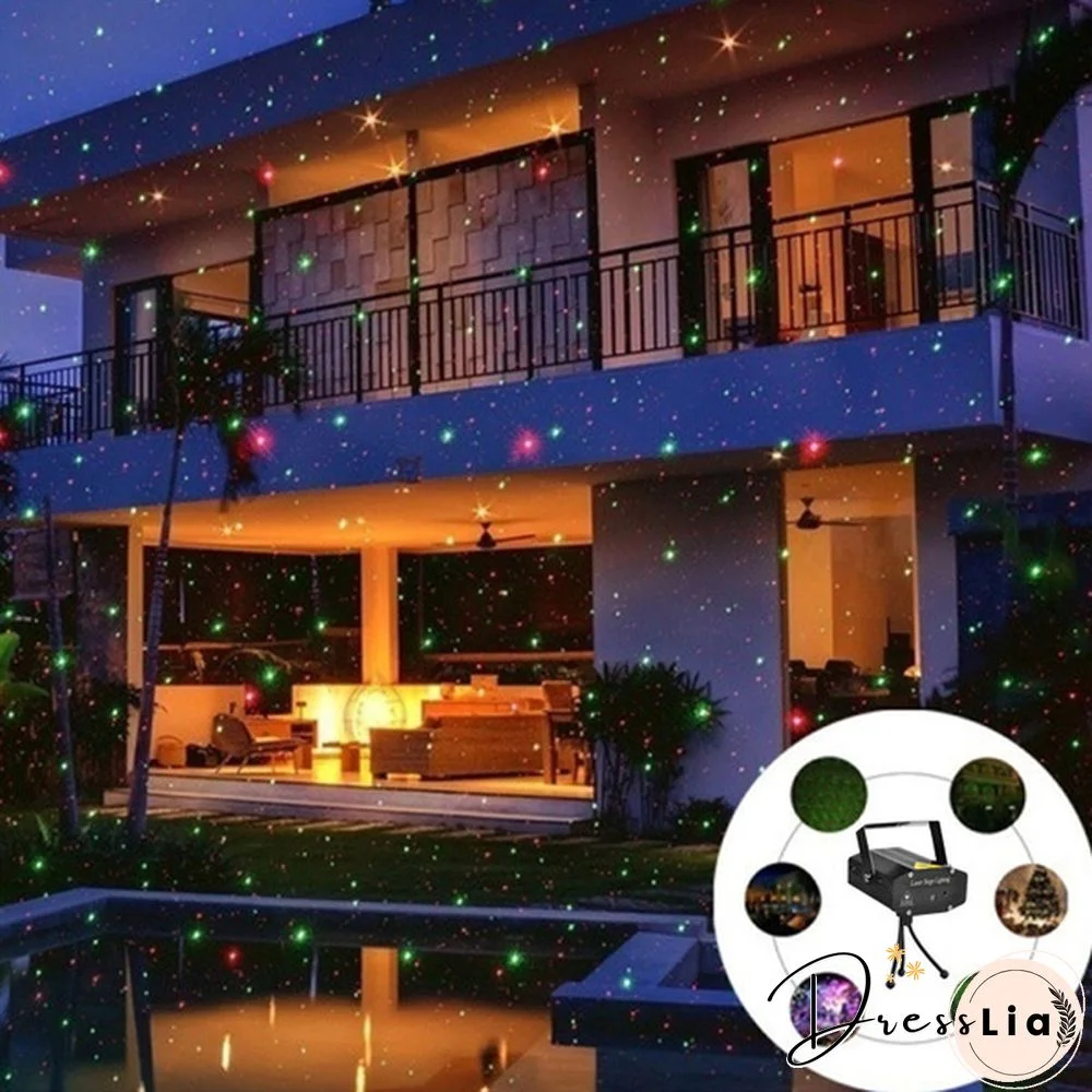Remote control Outdoor Indoor Waterproof Green & Red Laser Projector Light for Party Landscape Garden Halloween Christmas Decoration Gift