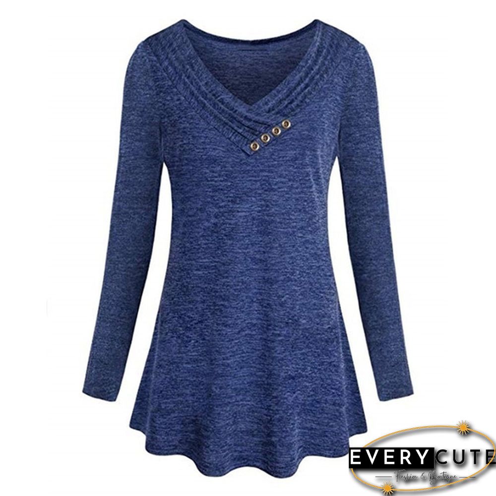 XS-8XL Plus Size Fashion Autumn and Winter Clothes Womens Casual Loose Tops Button