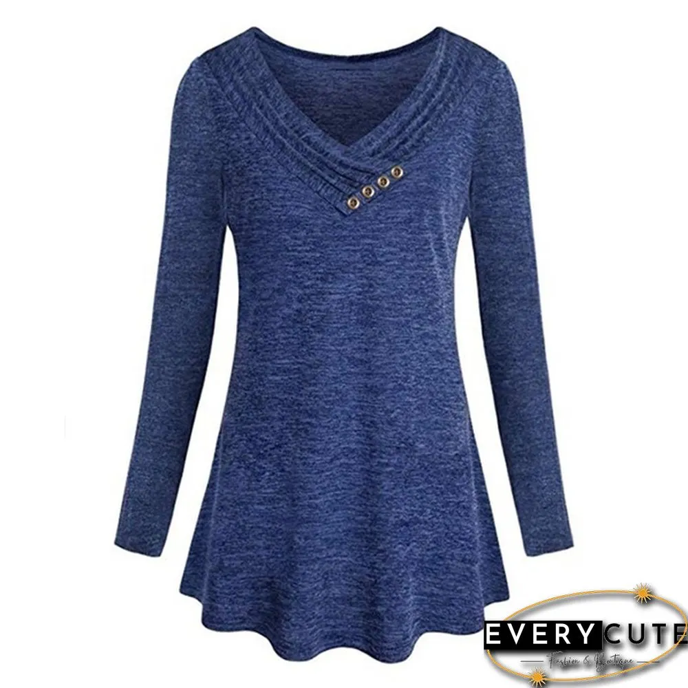 XS-8XL Plus Size Fashion Autumn and Winter Clothes Womens Casual Loose Tops Button