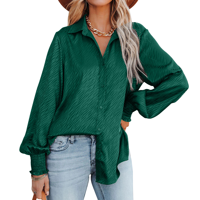Women's Tops Elegant Satin Cage Sleeves Casual Blouses