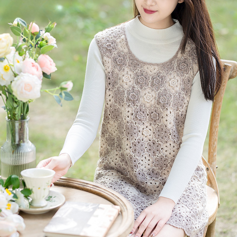 Susan's Knits Blossom Vest Dress: Handcraft DIY Crochet Kit & Yarn Bundle