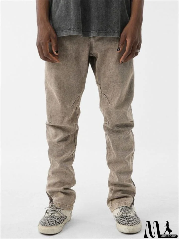 Vintage Fashion Skinny Washed Hip Hop Men's Jeans