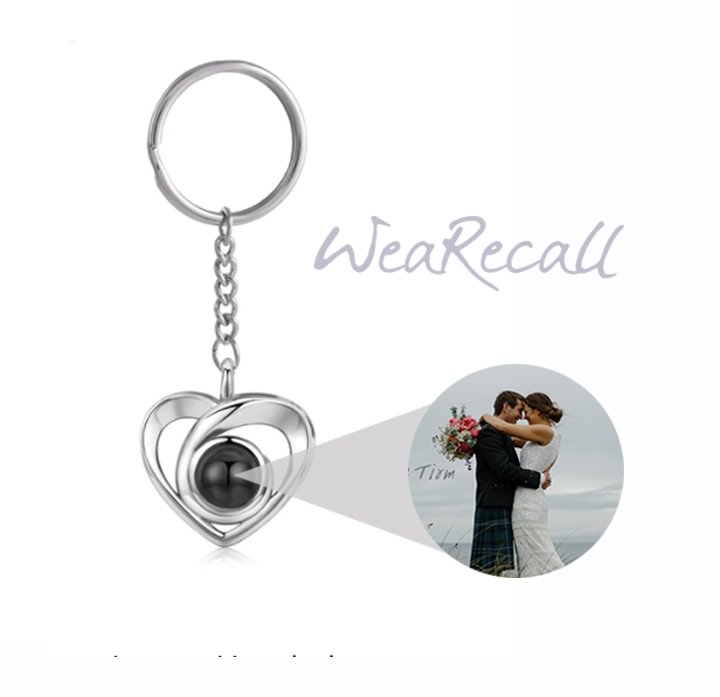 2023 Projector Picture Custom Personalized Heart Photo Keychain wetirmss