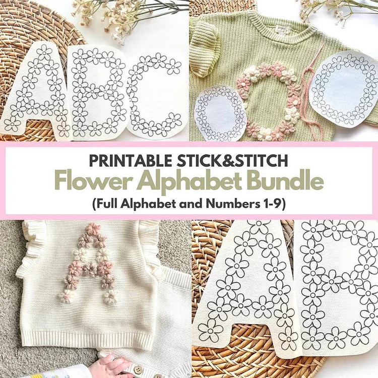 Alphabet and Numbers Embroidery PDF Pattern