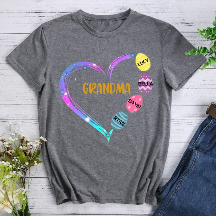 Custom Grandkids Name , Grandma T-shirt Tee -013505
