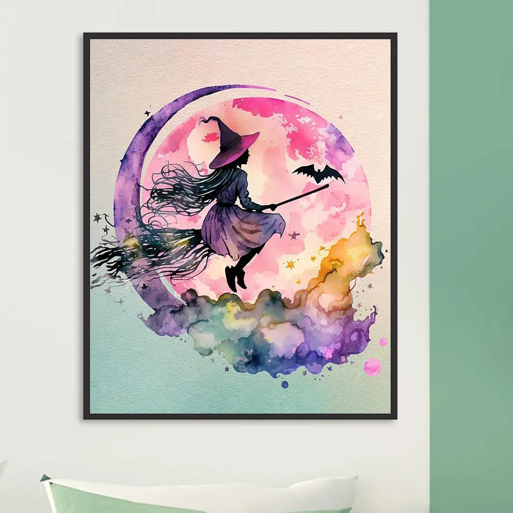 Full Round Diamond Painting 40*50cm - Flying Witch