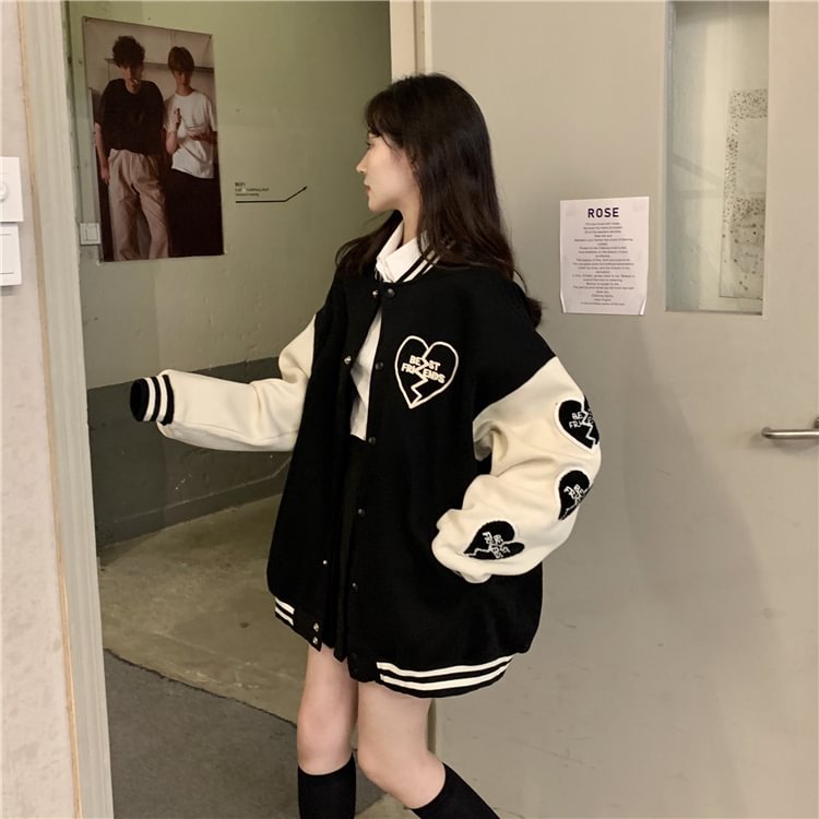 VINTAGE CONTRAST BASEBALL JACKET