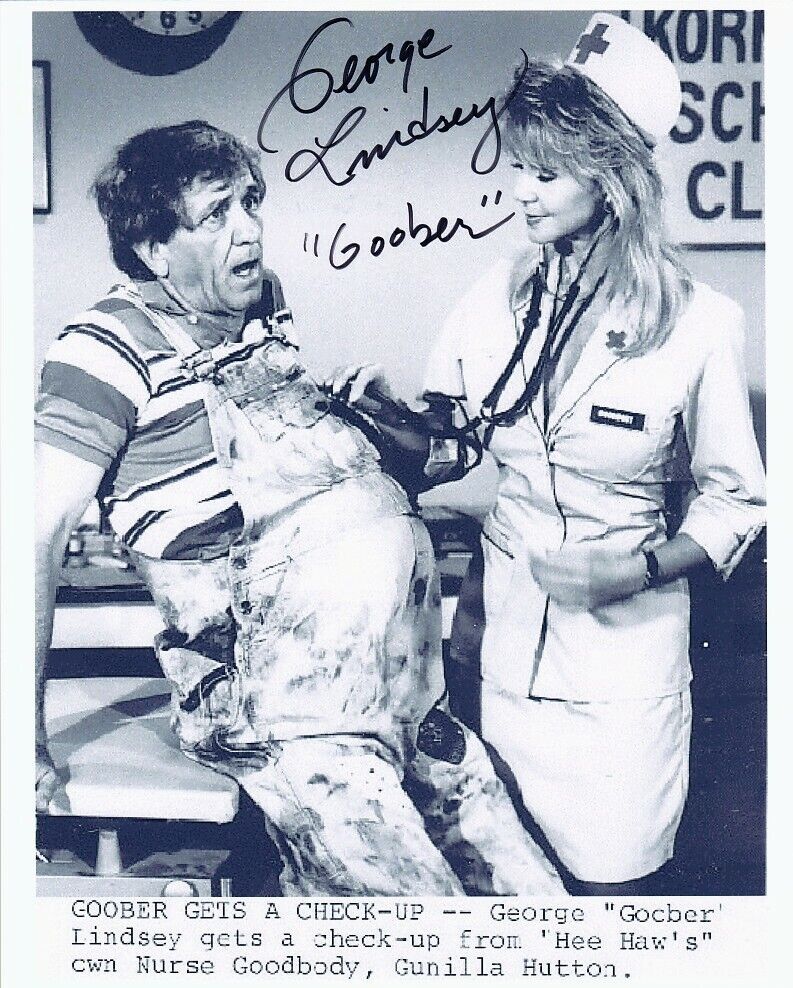 GEORGE LINDSEY signed HEE HAW 8x10 w/ coa GUNILLA HUTTON NURSE GOODBODY FUNNY