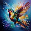 Colorful Hummingbird-11CT Stamped Cross Stitch 40*40cm/15.75*15.75in