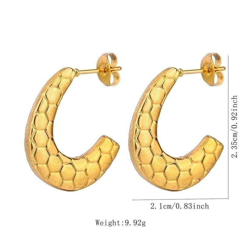 1 Pair Vintage Style U Shape Geometric Heart Shape Plating 304 Stainless Steel None 18K Gold Plated Hoop Earrings