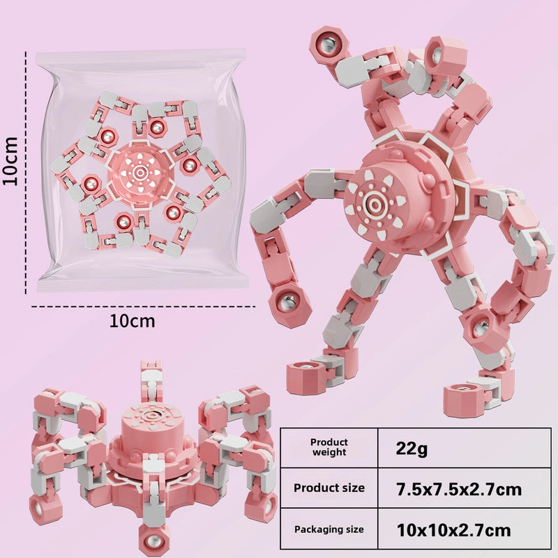 Gyro Toy Children’s Boy’s Transformable Luminous Puzzle Mechanical Fingertip Finger Rotation Decompression Boy’s Toy