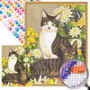 Katzen DIY, teilweise Bauch, Vollrundbohrer, Diamantkunst, Malsets, Diamanten, Gem, Gem-Kunst f&uuml;r Erwachsene, Anf&auml;nger, Wohnkultur 45x60cm.