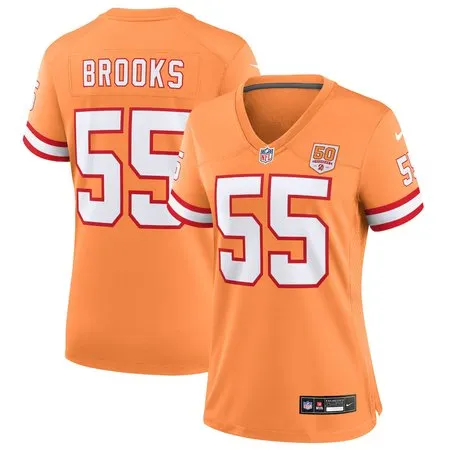 Women's Tampa Bay Buccaneers #55 Derrick Brooks  Creamsicle 50th Season Game Jersey