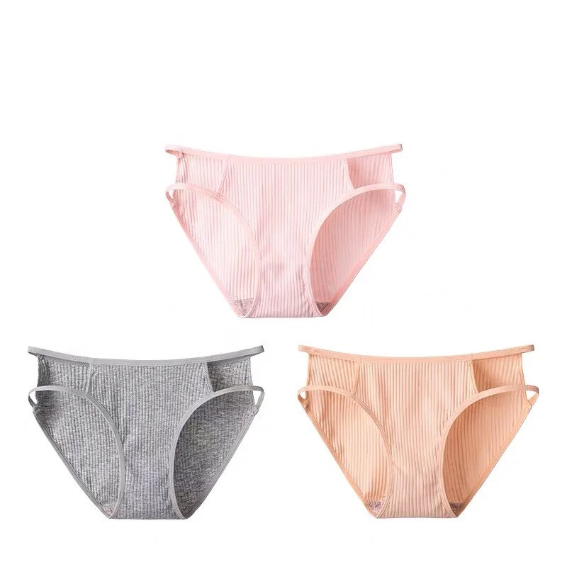 3PCS/Set Fashion Cotton Underwear Women's Panties Comfort Underpants Hollow Out Briefs For Woman Sexy Low-Rise Pantys Intimates
