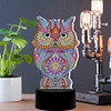 5D DIY Diamond Painting 7 Color Night Light Lamp Home Decoration Ornament Gift Kit(Owl)