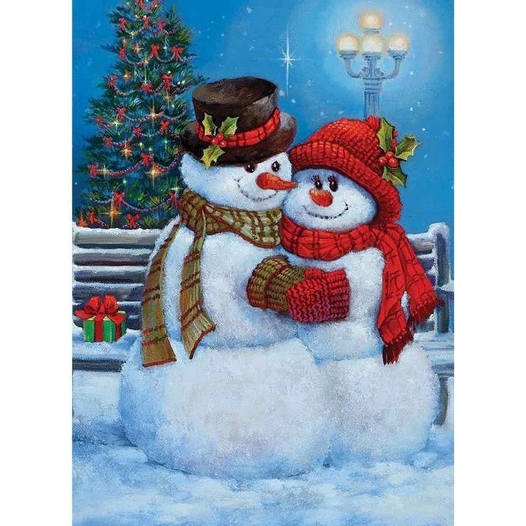 Full Round Diamond Painting Christmas Snowman (40*30cm)