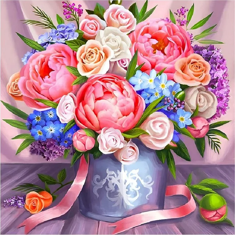 Crystal Painting Kit DIY Diamond Art Kits Bear Among Flowers Painting by  Numbers 5D Diamond Painting Kits for Beginner Gem Art Crafts Home Wall