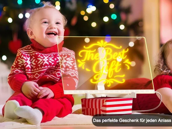 🎄🎁Kinder LED-Zeichentafel, wiederbeschreibbar und wiederverwendbar.
