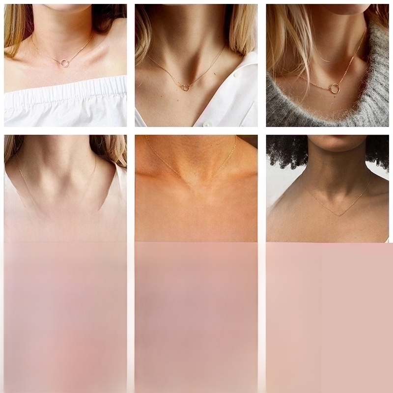 Stainless Steel 14K Gold Plated Fashion Plating Geometric Necklace