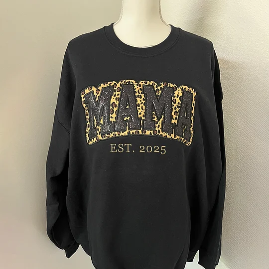 Embroidered Applique Glitter MUM T-shirt &Sweatshirt for MOM