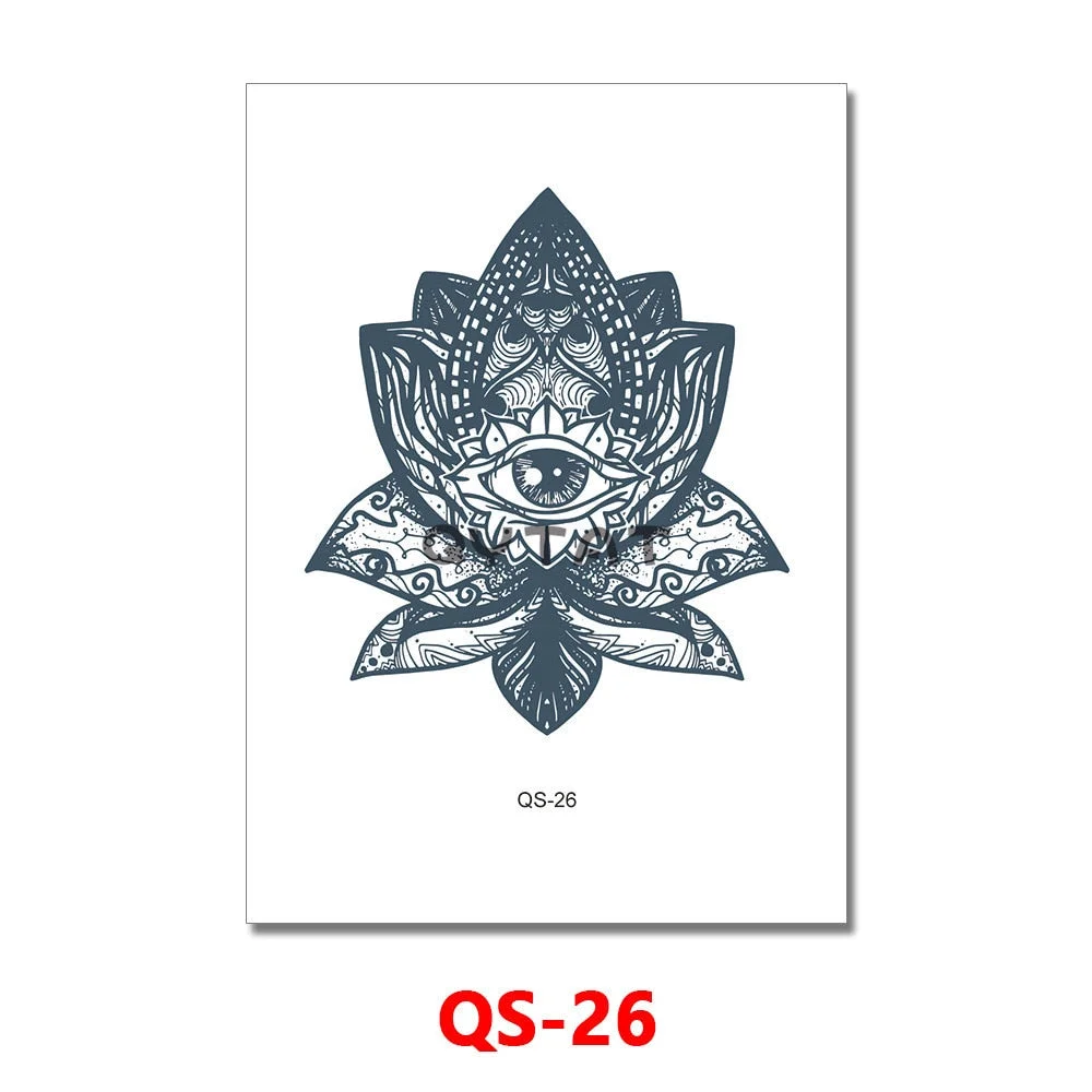 Waterproof Temporary Tattoo Femme Sticker Folower Rose Letter Fake Tatto Hand Back Tatoo Stickers Women Men Body Art Ogreish