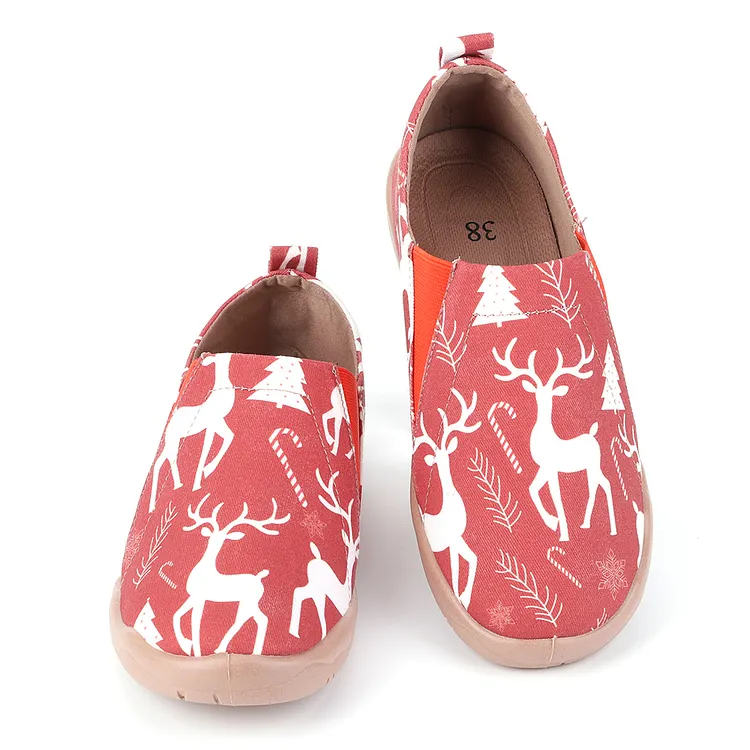 HiGropcore Women's Art Painted Casual Loafers Slip On Canvas Walking Shoes Comfortable Lightweight Ladies Travel Shoes