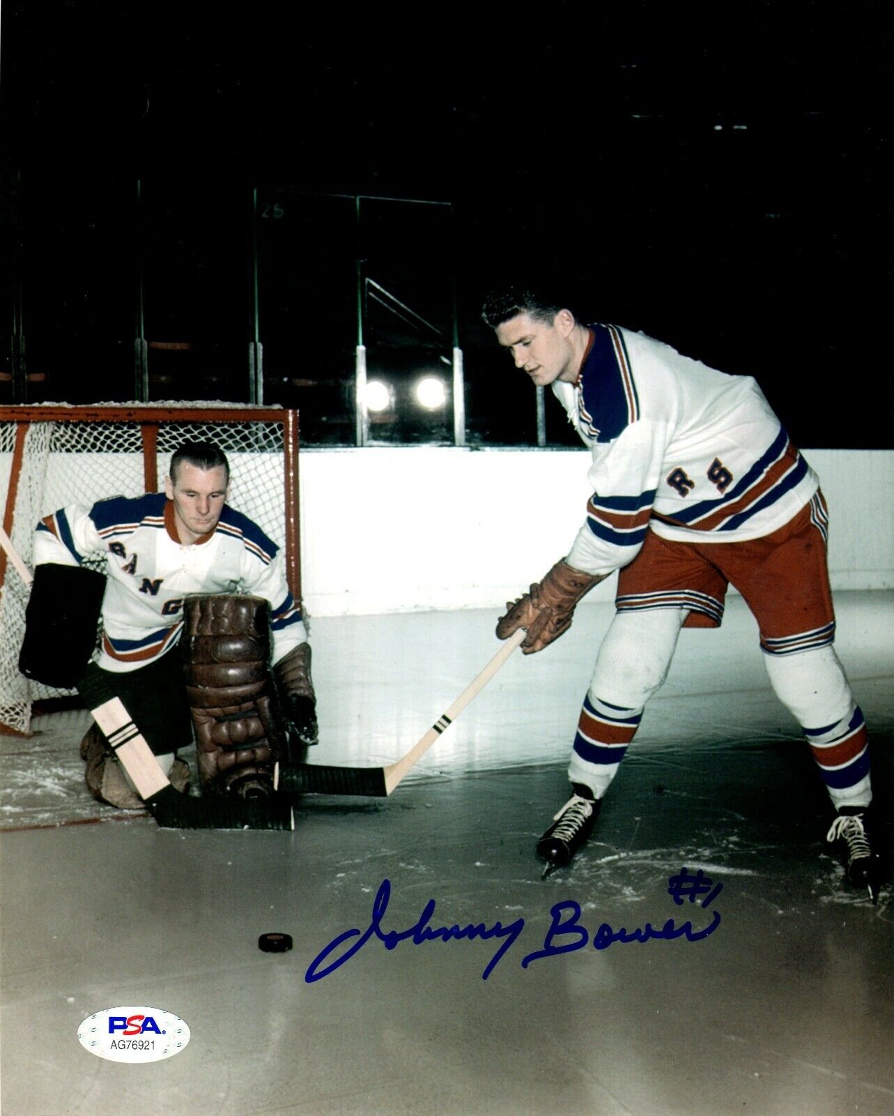 Johnny Bower autographed signed 8x10 Photo Poster painting NHL New York Rangers PSA COA