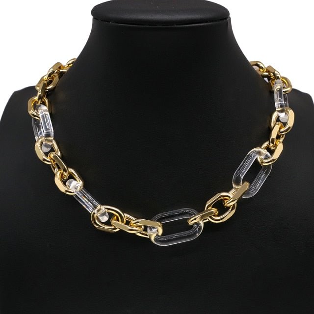 YOY-New Design Twist  Punk Chunky Cuban Thick Chain Necklace