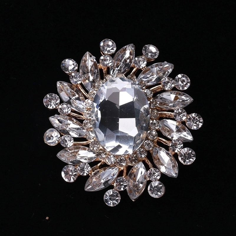 Pin Flower Alloy Inlay Glass Women’s Brooches