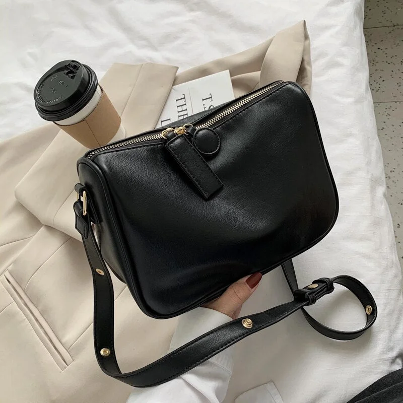 էѧӧܧ Simple Style PU Leather Crossbody Bags 2020 Trend Branded Shoulder Bag Lady Handbags Female Trending Simple Bag