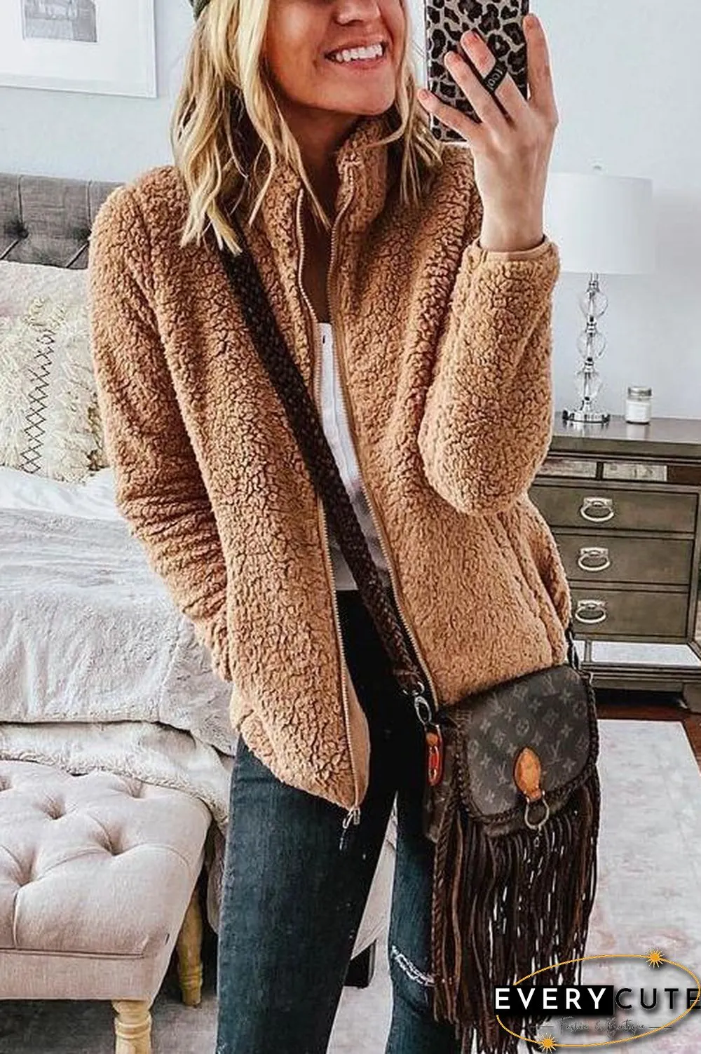 Classical Fluffy  Fleece Zipper Jackets