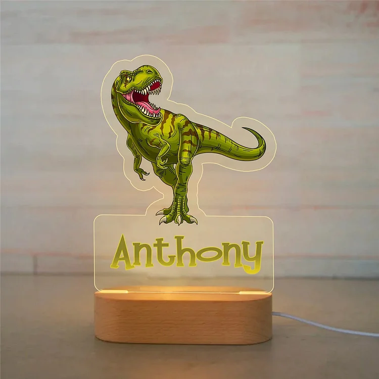 Kettenmachen Personalisierbarer Name Dinosaurier Acryl Nachtlicht - für Kinder