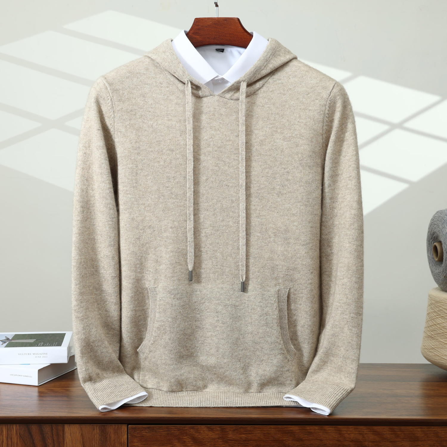 Luxury Men's Cashmere Hoodie | Refined Comfort REAL SILK LIFE