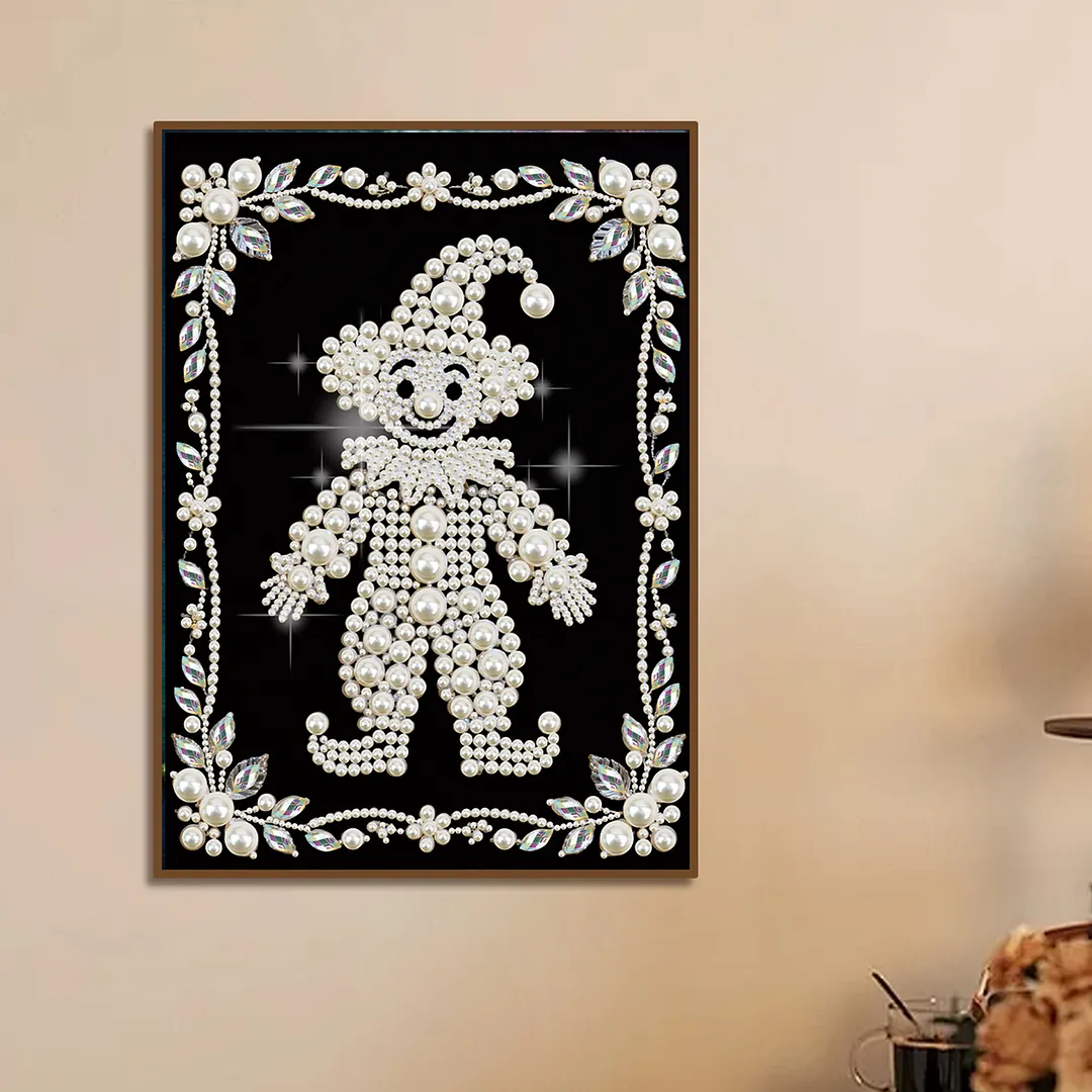 Clown Special Shaped DIY Partial Drill Diamond Art Pearl Painting Kit for Adults Beginners Home Decor Art Craft Pearl Diamond Painting 30x40cm