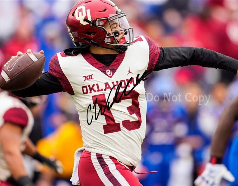 Caleb Williams Signed Photo Poster painting 8X10 rp Autographed Picture Oklahoma Sooners Football