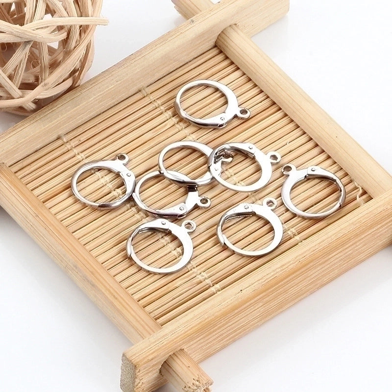 20 PCS/Package Stainless Steel Solid Color Polished Earring Findings