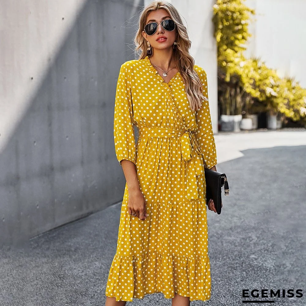 Women's Spring and Summer Classic Polka Dot Print Dress Women | EGEMISS